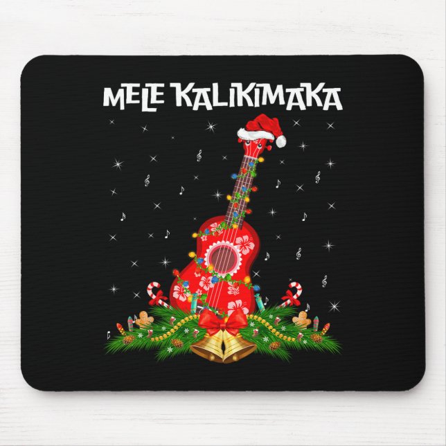 Ukulele Hawaiian Mele Kalikimaka Ukulele Guitar Ch Mouse Pad (Front)
