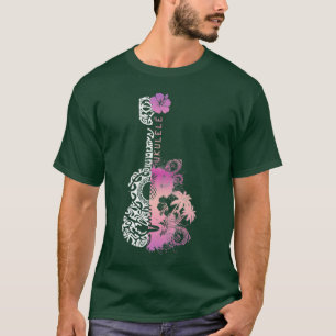UKULELE HAWAIIAN TATTOO PINK PURPLE T-Shirt