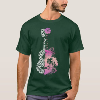 UKULELE HAWAIIAN TATTOO PINK PURPLE T-Shirt
