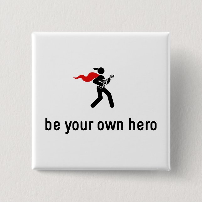 Ukulele Hero 15 Cm Square Badge (Front)