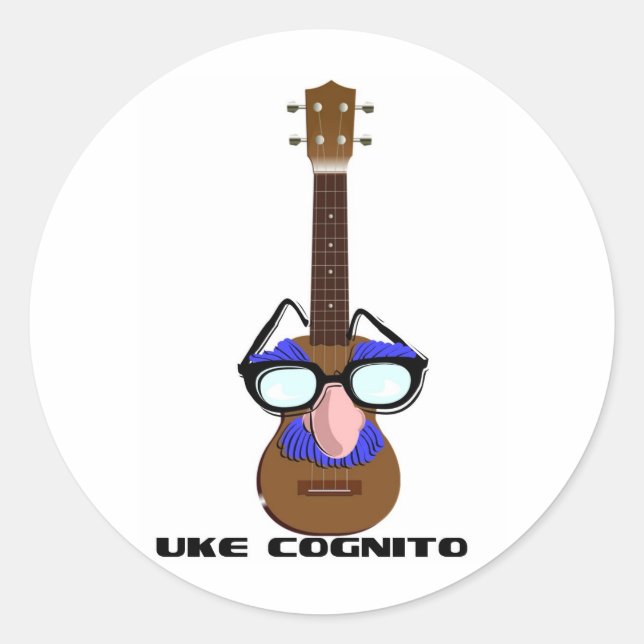 Ukulele Incognito Classic Round Sticker (Front)
