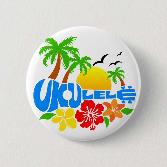 Ukulele Island Logo 6 Cm Round Badge (Front)