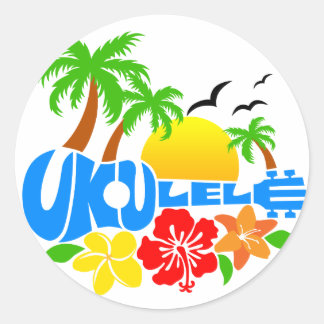 Ukulele Island Logo Classic Round Sticker