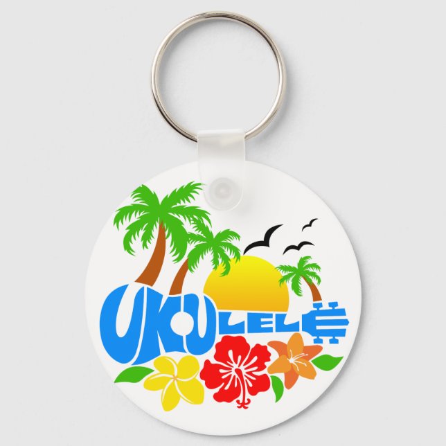 Ukulele Island Logo Key Ring (Front)