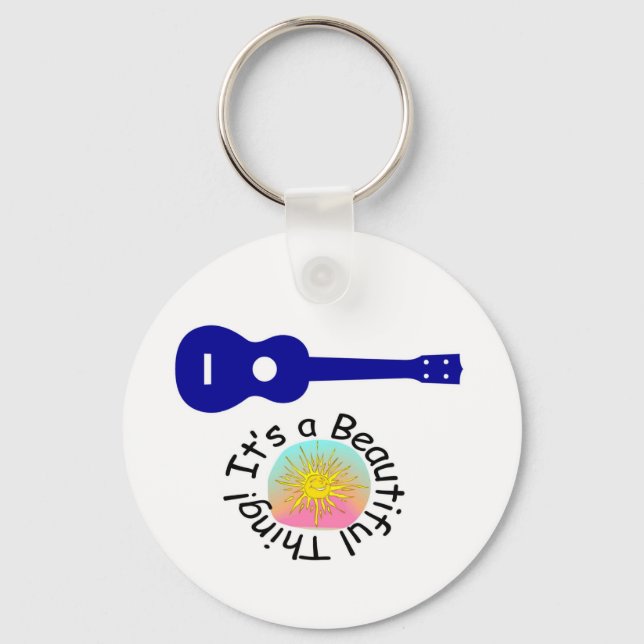 Ukulele: It's a Beautiful Thing Key Ring (Front)