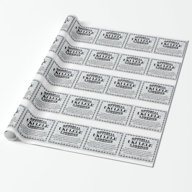 Ukulele License Wrapping Paper (Unrolled)