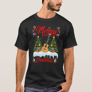 Ukulele  Lights Xmas Tree Santa Ukulele Christmas T-Shirt