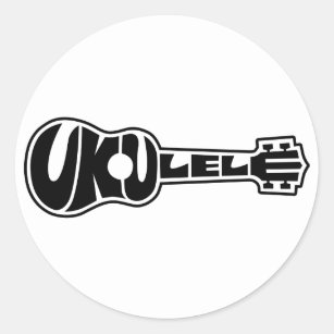 Ukulele Logo Classic Round Sticker