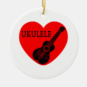 Ukulele Love Ceramic Tree Decoration