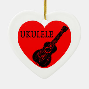 Ukulele Love Ceramic Tree Decoration