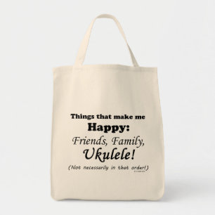 Ukulele Makes Me Happy Tote Bag