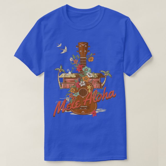Ukulele Mele Aloha Hawaii for Island Music Lovers  T-Shirt (Design Front)