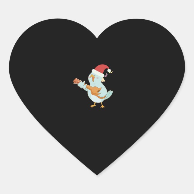 Ukulele Merry Christmas   Heart Sticker (Front)