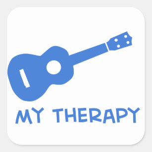 Ukulele my therapy square sticker