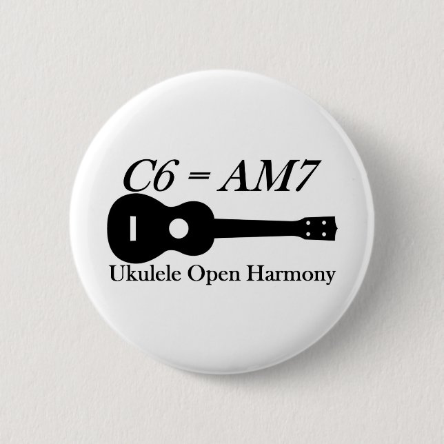 Ukulele Open Chords 6 Cm Round Badge (Front)