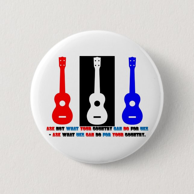 Ukulele Patriotism 6 Cm Round Badge (Front)