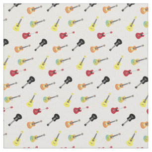 Ukulele Pattern Simple & Cute Musical Fabric