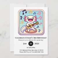 Ukulele Performer Axolotl Birthday