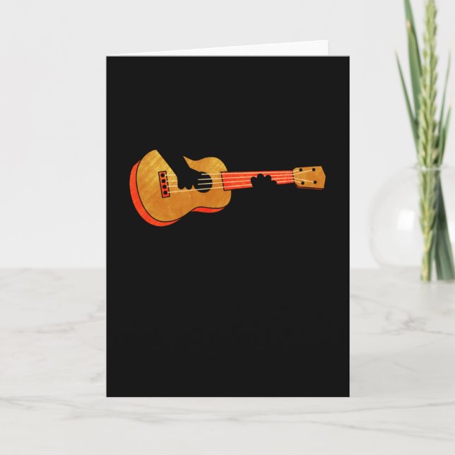 Ukulele player cat card (Front)