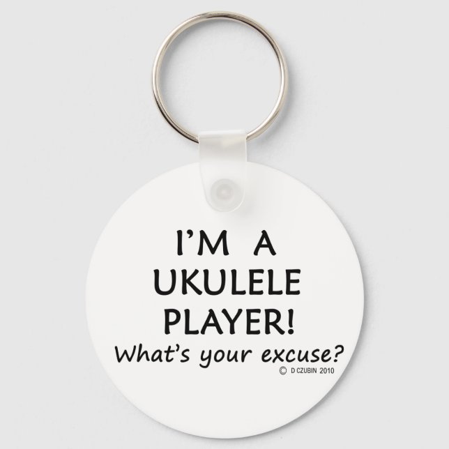 Ukulele Player Excuse Key Ring (Front)