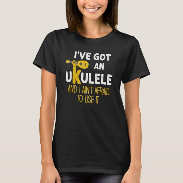Ukulele Player Guitar Hawaiian Music Players Music T-Shirt (Front)