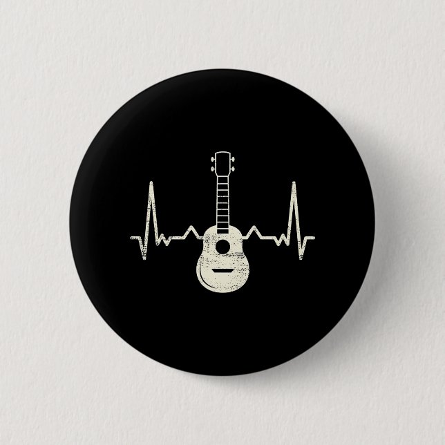 Ukulele Player I Heart Ukulele 6 Cm Round Badge (Front)