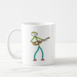 Ukulele Playing Stickman Coffee Mug