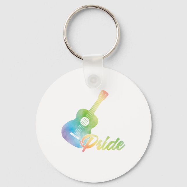 Ukulele Pride Uke Instrument Music Guitar Gift Key Ring (Front)