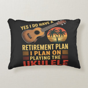 Ukulele Retirement Plan Funny Decorative Cushion