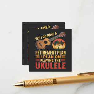 Ukulele Retirement Plan Funny Enclosure Card