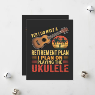 Ukulele Retirement Plan Funny Holiday Card