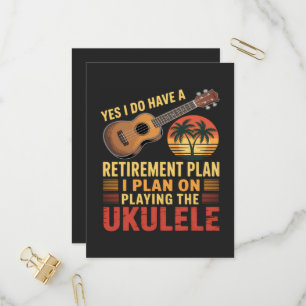 Ukulele Retirement Plan Funny Invitation Postcard