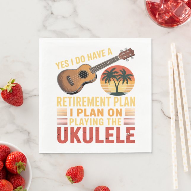 Ukulele Retirement Plan Funny Napkin (Insitu)