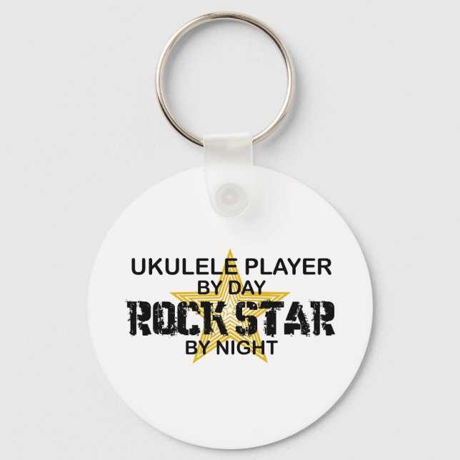 Ukulele Rock Star by Night Key Ring (Front)