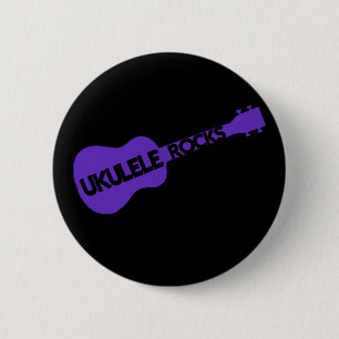 Ukulele Rocks 6 Cm Round Badge