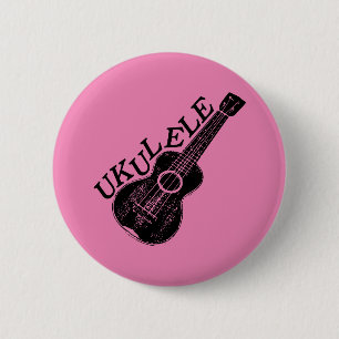 Ukulele Text And Image 6 Cm Round Badge