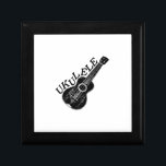 Ukulele Text And Image Gift Box<br><div class="desc">Black drawing with customised text. Original design. Gift idea for ukulele lovers.</div>