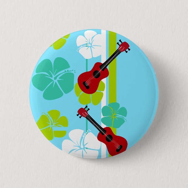 Ukulele Time! 6 Cm Round Badge (Front)