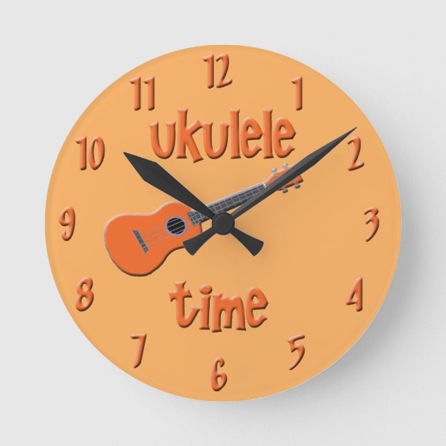 ukulele time round clock (Front)