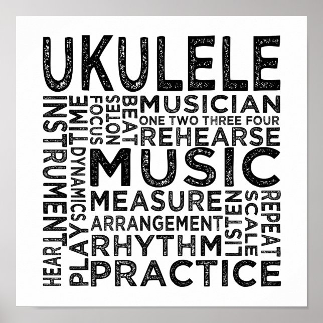 Ukulele Typography Poster (Front)