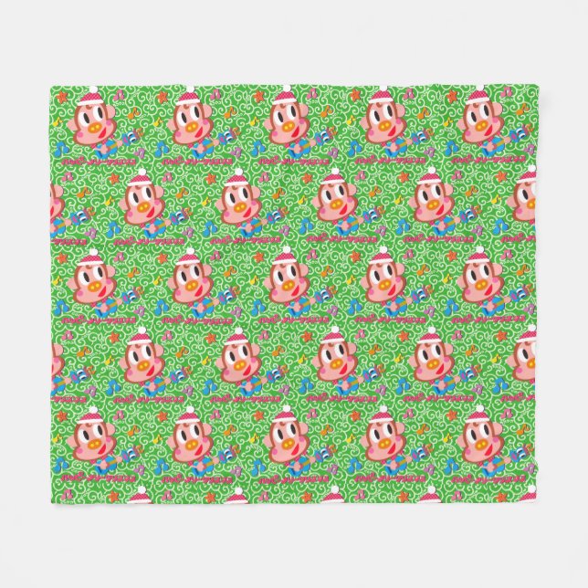 Ukulele Ukkiy Fleece Blanket (Front (Horizontal))