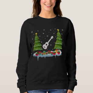 Ukulele Xmas Tree Lighting Men Women Ugly Christma Sweatshirt