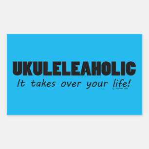 Ukuleleaholic Life Rectangular Sticker