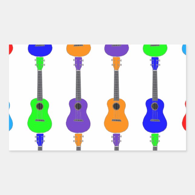 Ukuleles Rectangular Sticker (Front)