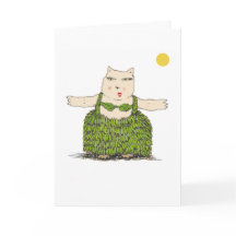 Ula, Exotic Hula Cat Card from Denis Gaston Art