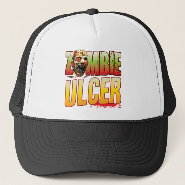 Ulcer Zombie Head Trucker Hat (Front)