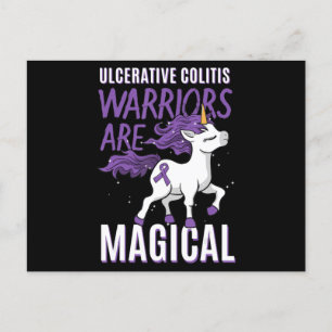 Ulcerative Colitis Awareness IBD Unicorn Purple Ri Postcard