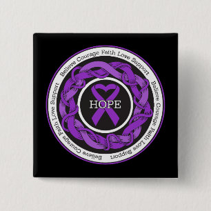 Ulcerative Colitis Hope Intertwined Ribbon 15 Cm Square Badge