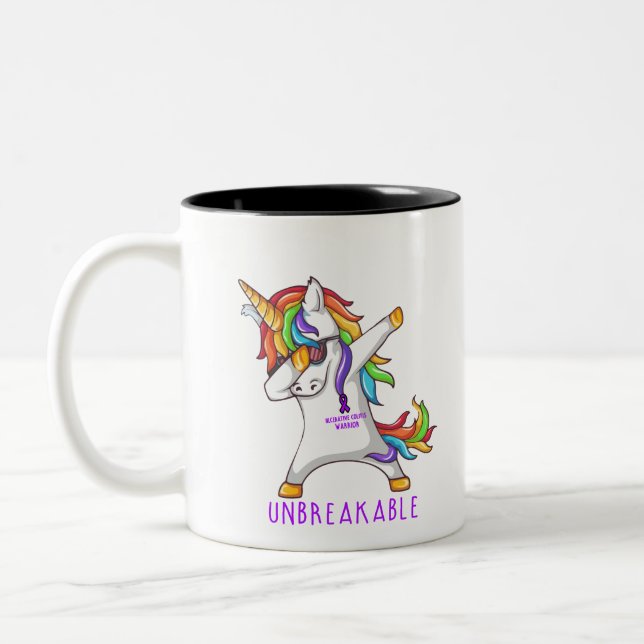 ULCERATIVE COLITIS Warrior Unbreakable Two-Tone Coffee Mug (Left)