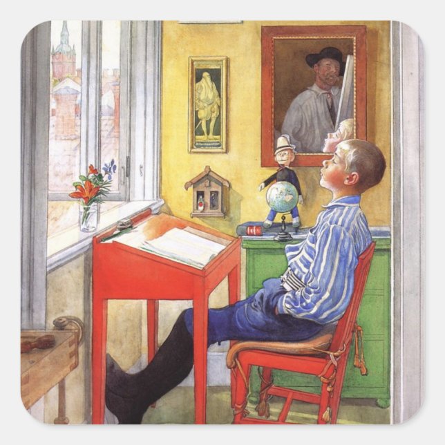 Ulf Doing His Homework Square Sticker (Front)